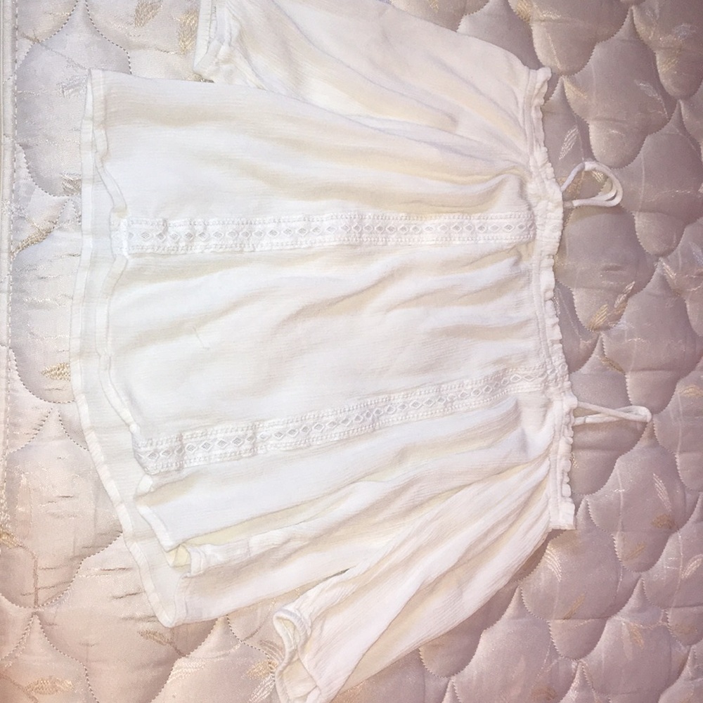 White cold shoulder shirt